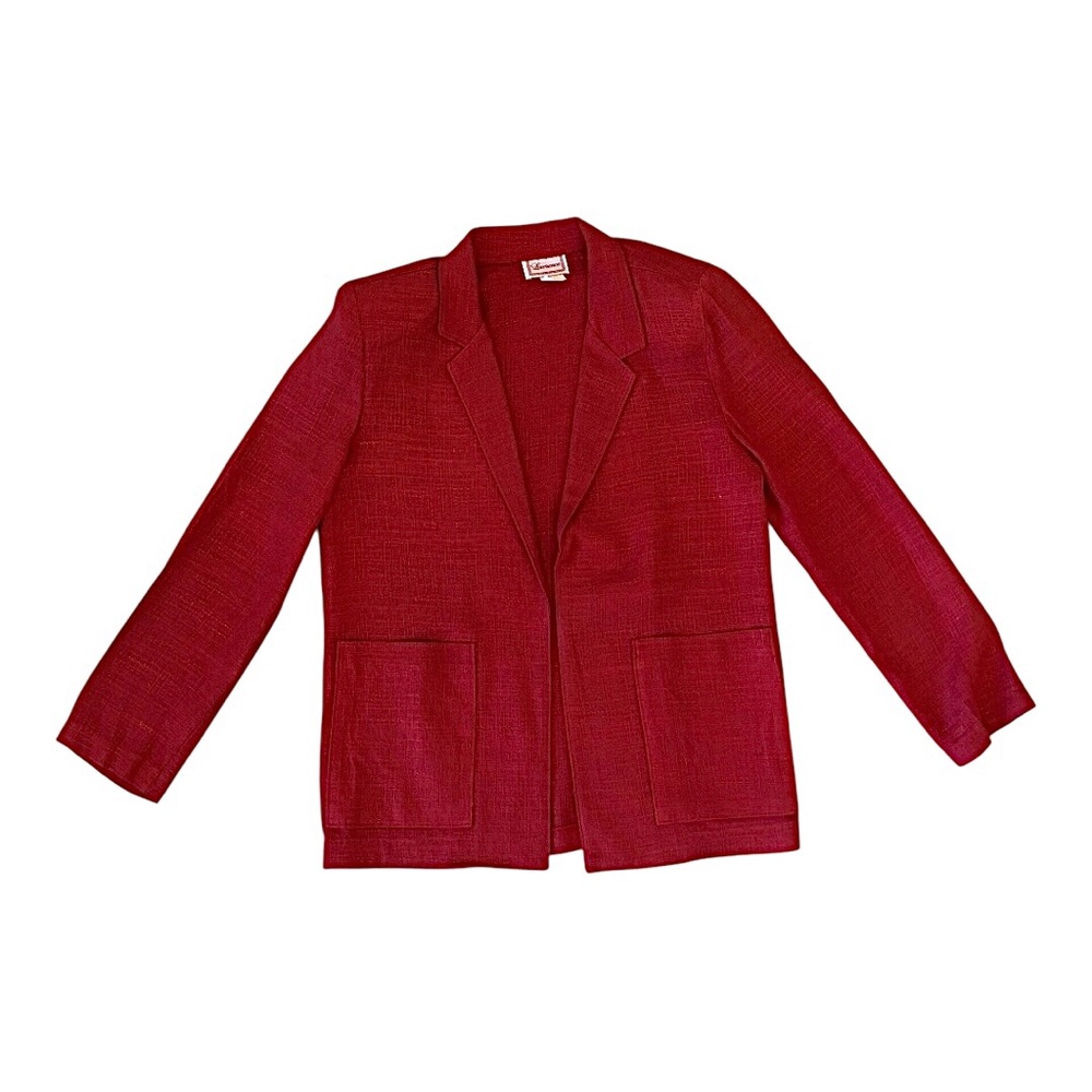 Vintage Women’s Elegant Linen Red Blazer
